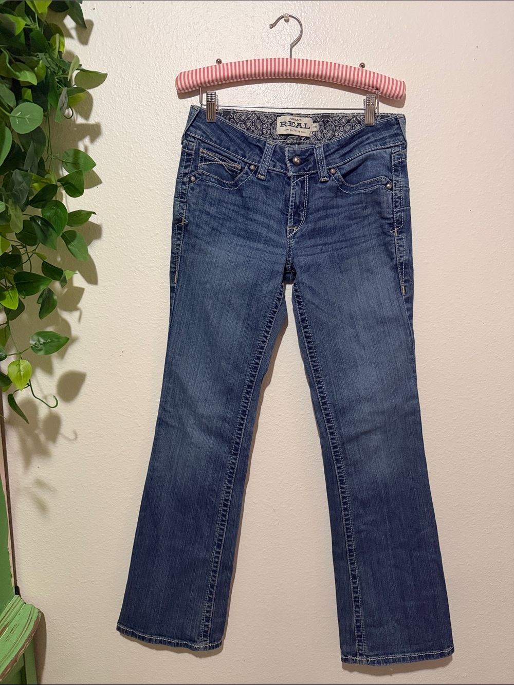 Ariat Real Riding Jean Ocean Whipstitch 29 R Mid Rise AW5942 WORK JEANS